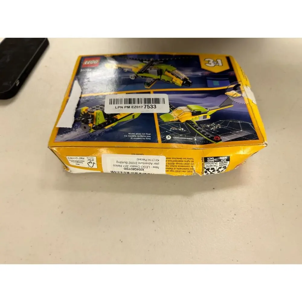 LEGO CREATOR: Helicopter Adventure (31092) 114 Pcs New Sealed Damaged Box
